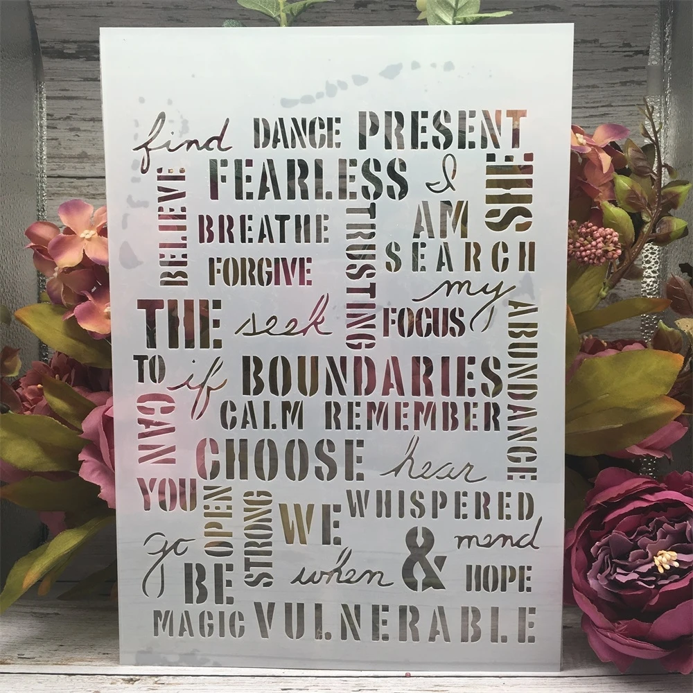 A4 29 см бесстрашный общие слова сделай сам наслоения Трафареты настенная живопись