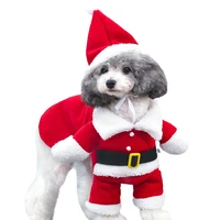 dog cat christmas costumes funny pet festival santa claus cosplay dress puppy cats dogs xmas new year cat clothing with cap