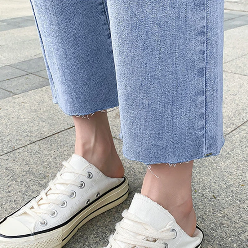 

Women Jeans Flare Pants Streetwear Slim High Waist Straight Denim Pants Spring Summer Skinny Denim Ankle-Length Pants Plus Size