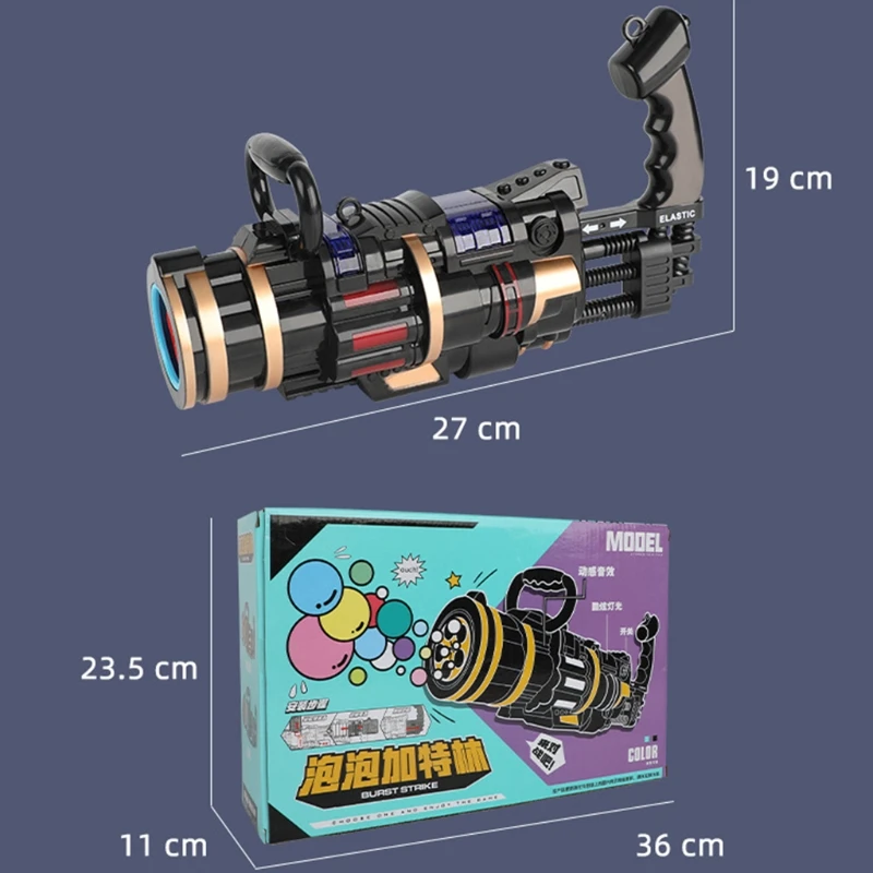 

1Set Electric Plus Size Gatling Bubble Maker Musical Bubble Machine Bubble Blower with 5-Hole Swimming Pool Outdoor Toy
