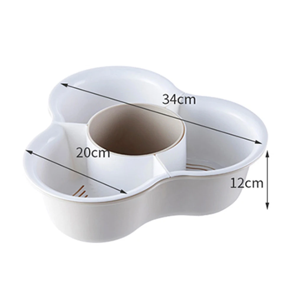 

L Double-Layer Fruit Vegetable Washing Basket Sink Filter Shelf Vegetable Fruite Drainer Basket Hot Pot Platter Kitchen Storage
