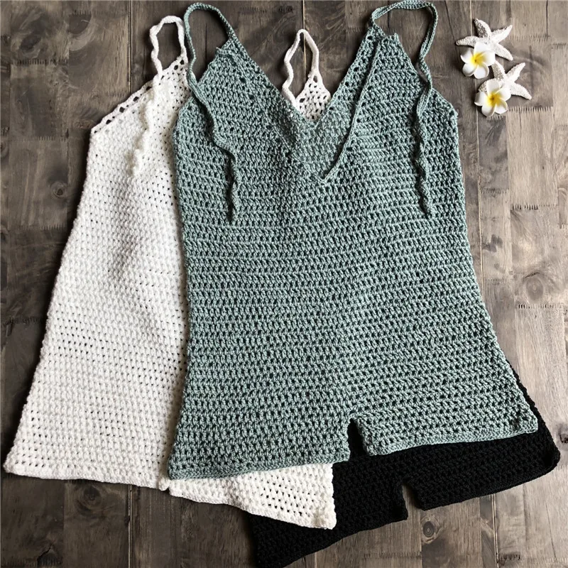 2019 New One Piece Swimsuit Size Simwear Women Bathing Suit Boho Handmade Crochet zwempak Beach Wear costume intero badpak | Спорт и