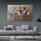 Абстрактная Зебра, холст, искусство, разноцветные животные, художественные принты, Африканские животные, художественные картины для стены гостиной