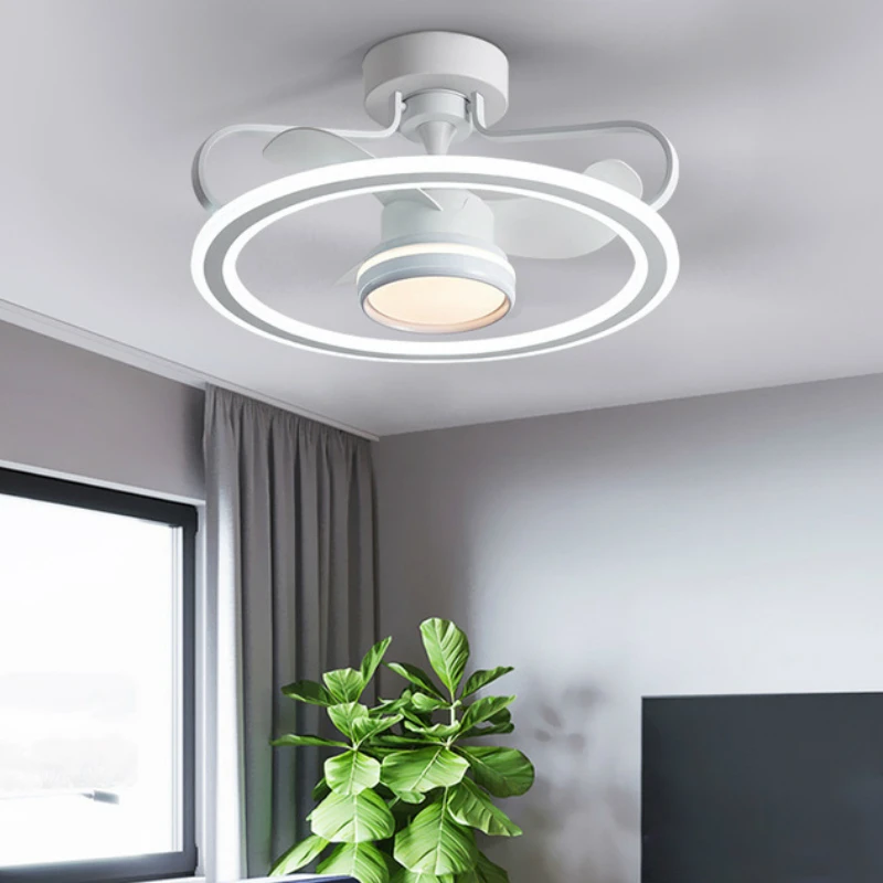 

Nordic Ceiling Fan with Remote Control Simple Style 98W LED Light Two Installations for Different House Height