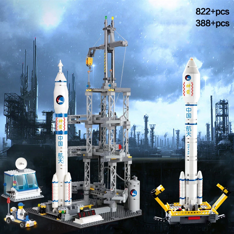 Детский конструктор космический № 9 игрушка авиационная ракета