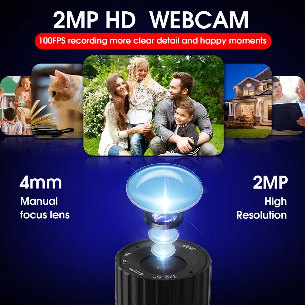 Веб камера ELP 2 МП Full HD для ПК с ручной фокусировкой 4 мм 260Fps CMOS OV4689 Sesnor UVC