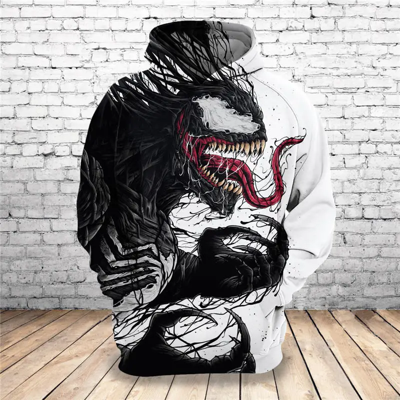 Горячая новинка Толстовка индивидуальный дизайн Venom 3D толстовки с принтом уникальные пуловеры Свободные топы мужская одежда Прямая поставка F80