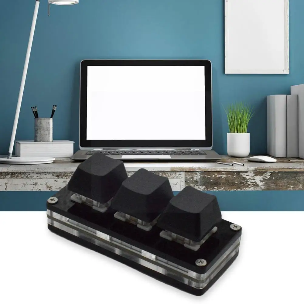 Фото - Мини-клавиатура с 3 клавишами, черная клавиатура «сделай сам», программируемая клавиатура управления, игровая механическая клавиатура свет... клавиатура