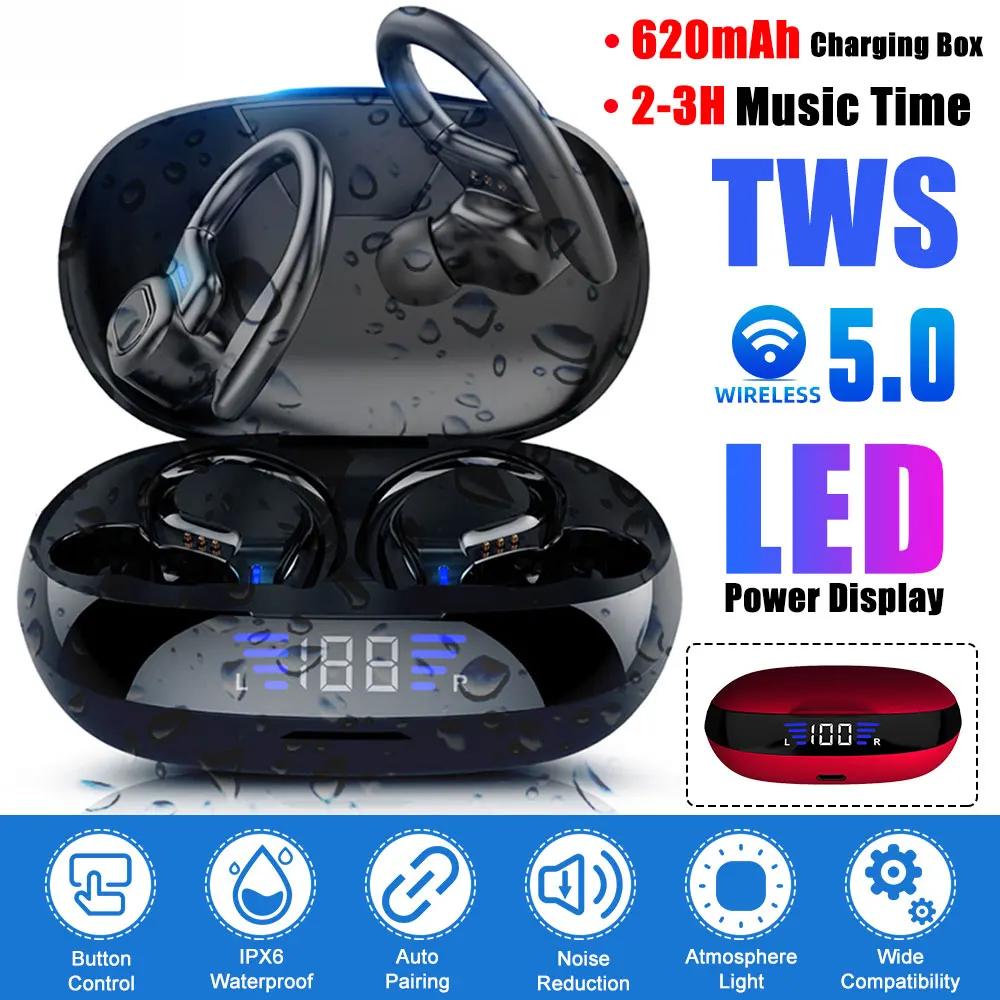 

Bluetooth-наушники Mpow TWS с микрофоном и светодиодным дисплеем