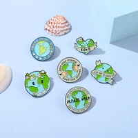 protect earth environment enamel pins love your mama love the planet brooches lapel pin badge gift freinds jewelry accessories
