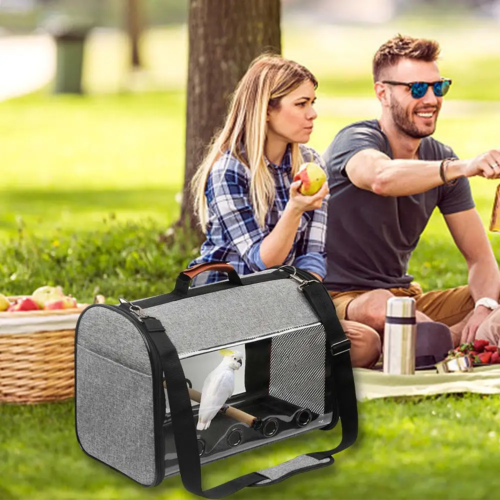 Переноска для птиц прозрачный переносной рюкзак тоут попугаев с двумя