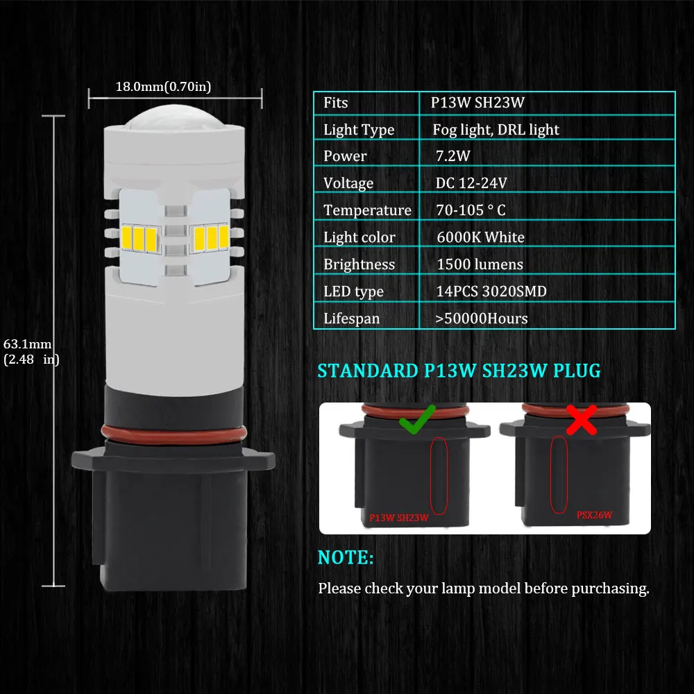 HID Белый P13W светодиодный ошибок Canbus 21 SMD SH24W PSX26W лампы для Mazda CX 5 CX5 LED вождения DRL дхо