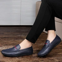 first layer leather men moccasin shoes comfortable casual shoes urban banquet trendy shoes polka dot pattern shoes size 37 46