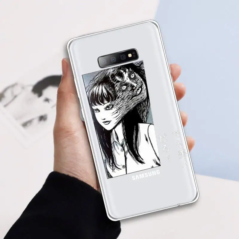 

Junji Ito Tees Horror Anime Phone Case Transparent For Samsung Galaxy A 71 21s S note 8 9 10 plus 20 ultra