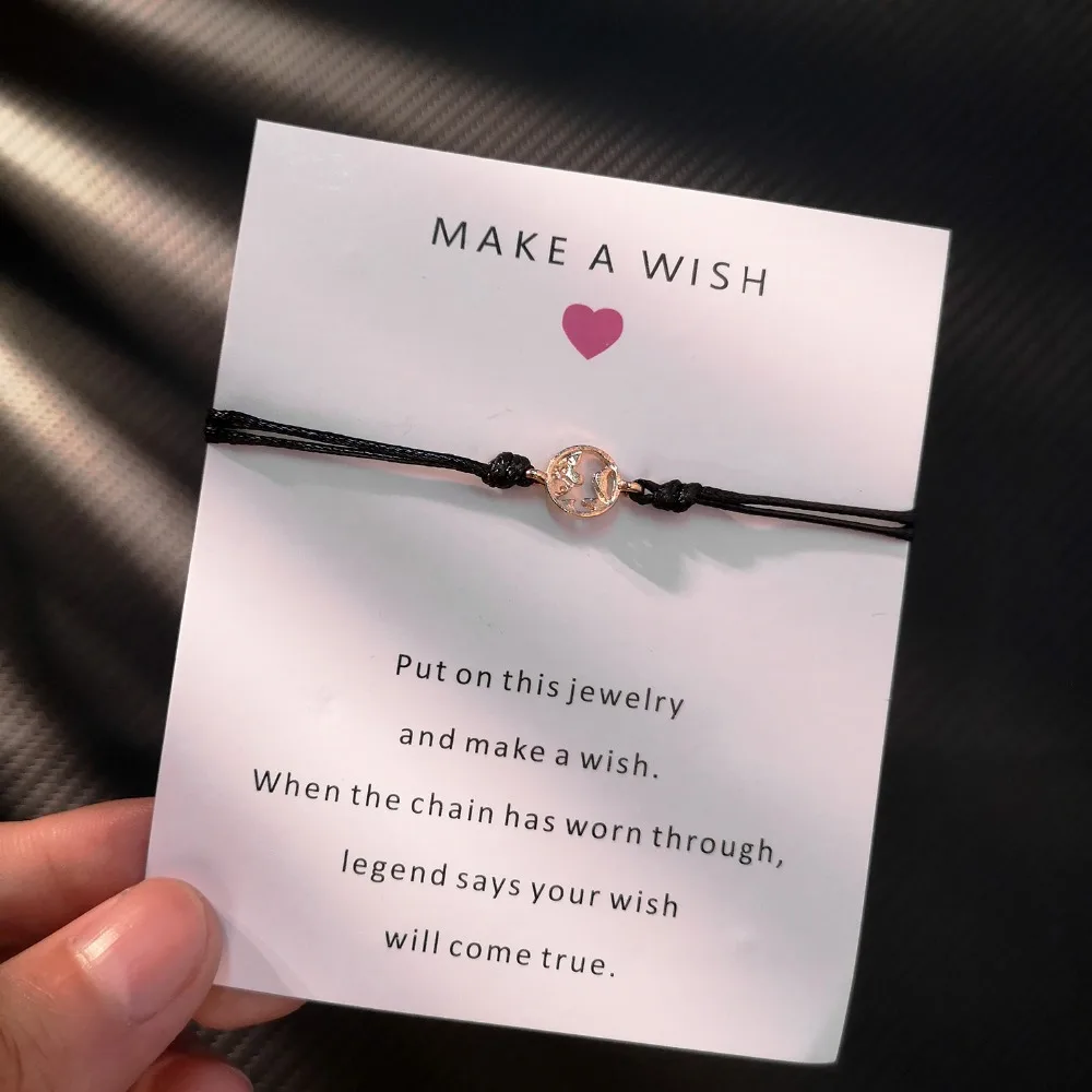 Belleper Make a Wish/Friendship/Mom Love Card Turtle Adjustable Fashion High Quality Bracelet Charm Female New Unique Jewelry
