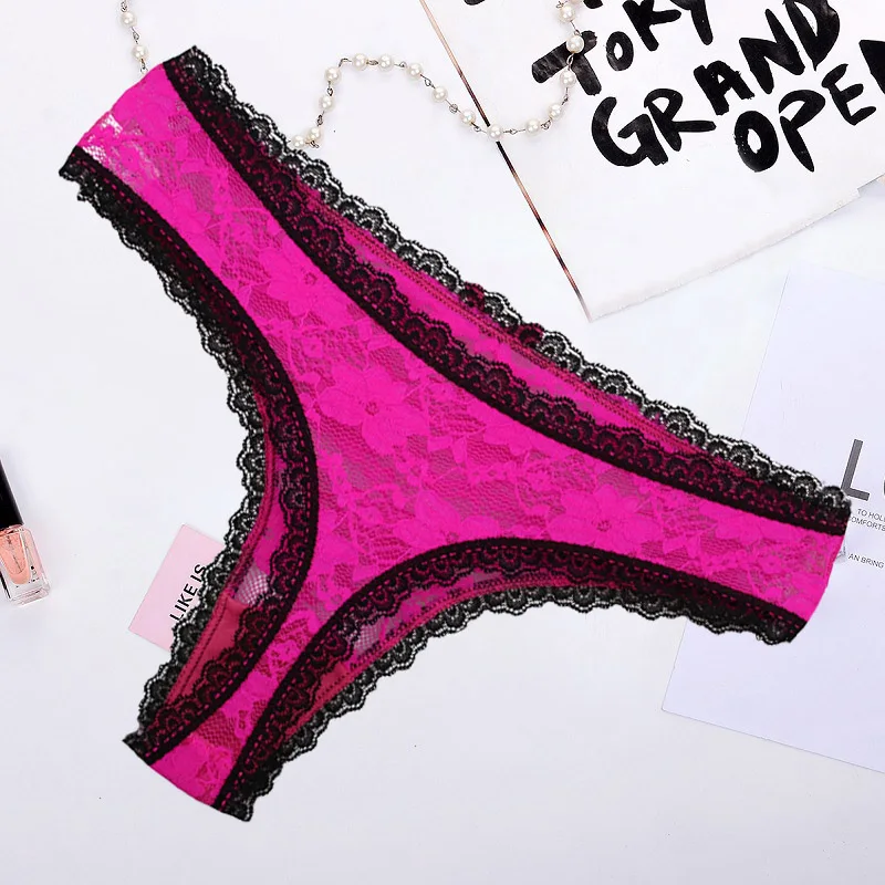 5 шт./компл. женские кружевные стринги сексуальные прозрачные двойные хлопковые