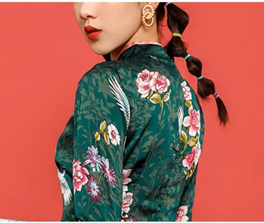 SWEETXUE/современное платье Чонсам для девочек Свободный рукав с принтом в виде