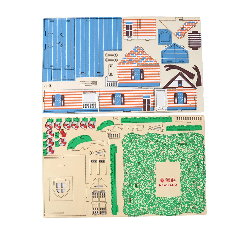 Детские игрушки 3D деревянные домики сделай сам головоломка детский замок с