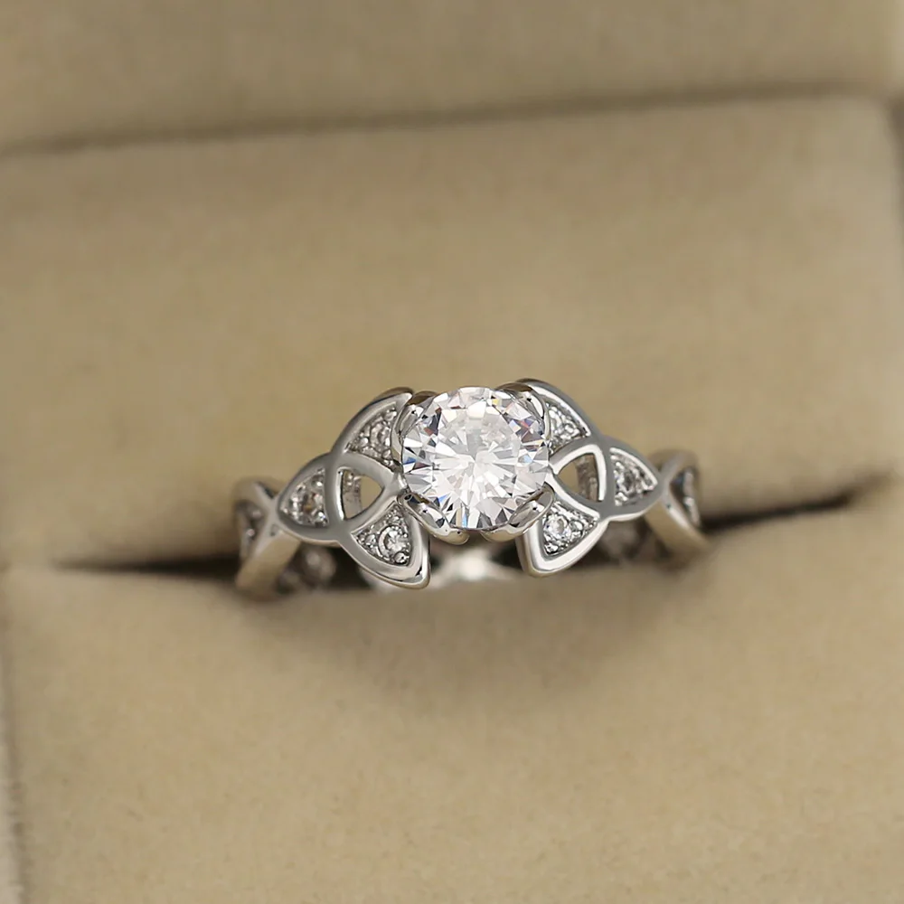 Кольцо с богатым деревом модное дамское Кристальное кольцо розовое золото