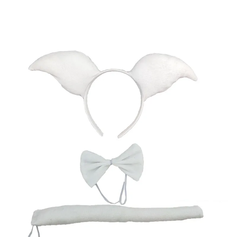 Новинка Повязка на голову с ушками белой Свиньи Нарядное платье галстуком