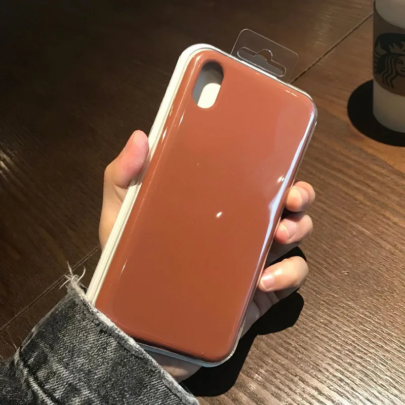 Коричневый Силиконовый чехол для iPhone 6 6S 7 8 Plus X XS Max XR 11 Pro Max Мягкий ТПУ Жидкий чехол для телефона для iPhone XS Max чехол Полная защита - Цвет: Коричневый