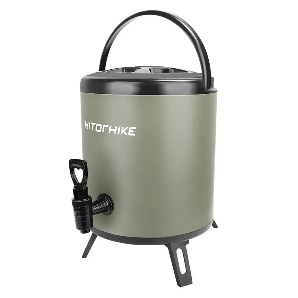 

Outdoor Stainless Steel Heat Preservation Bucket 6L With Faucet Tea Bucket Autumn And Winter Portable Insulation 60℃ For 6 Hou