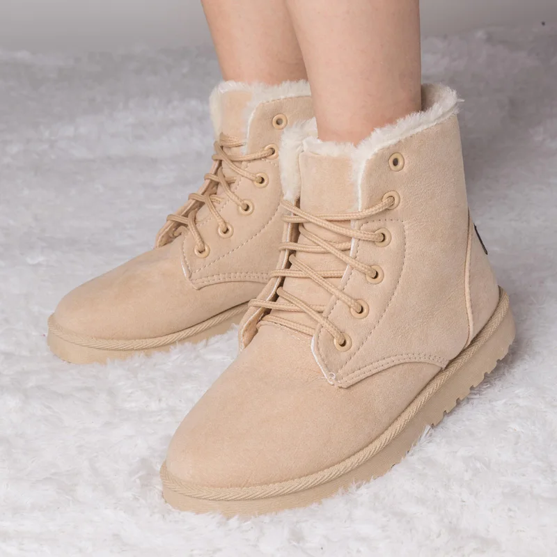 2019 г. Зимние сапоги женская обувь модные ботильоны для женщин теплые плюшевые