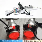 Автомобильные светодиодные DRL глаза дьявола, мотоциклетные, демона, злые глаза, фары, мини-проектор, пульт дистанционного управления, многоцветный, синий, зеленый, красный, 2 шт.