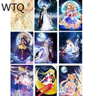 5D DIY наборы для алмазной живописи мультфильм Сейлор Мун Бриллиантовая вышивка полная круглая дрель настенное искусство домашний декор