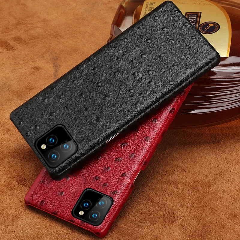 Твердый чехол LANGSIDI из натуральной кожи для Iphone 11 pro max 6 5 накладка страусиной чехлы