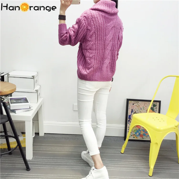 HanOrange/толстый свитер с высоким воротом Женский вязаный Осень-зима 2021 теплый