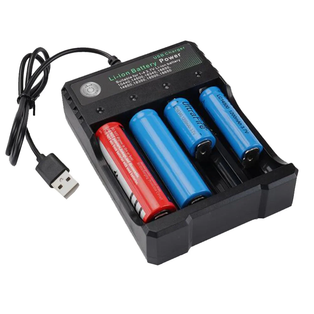 

New 4.2V 18650 Charger Li-ion battery USB Independent Charging Portable Electronic 18650 18500 16340 14500 26650 Battery Charger