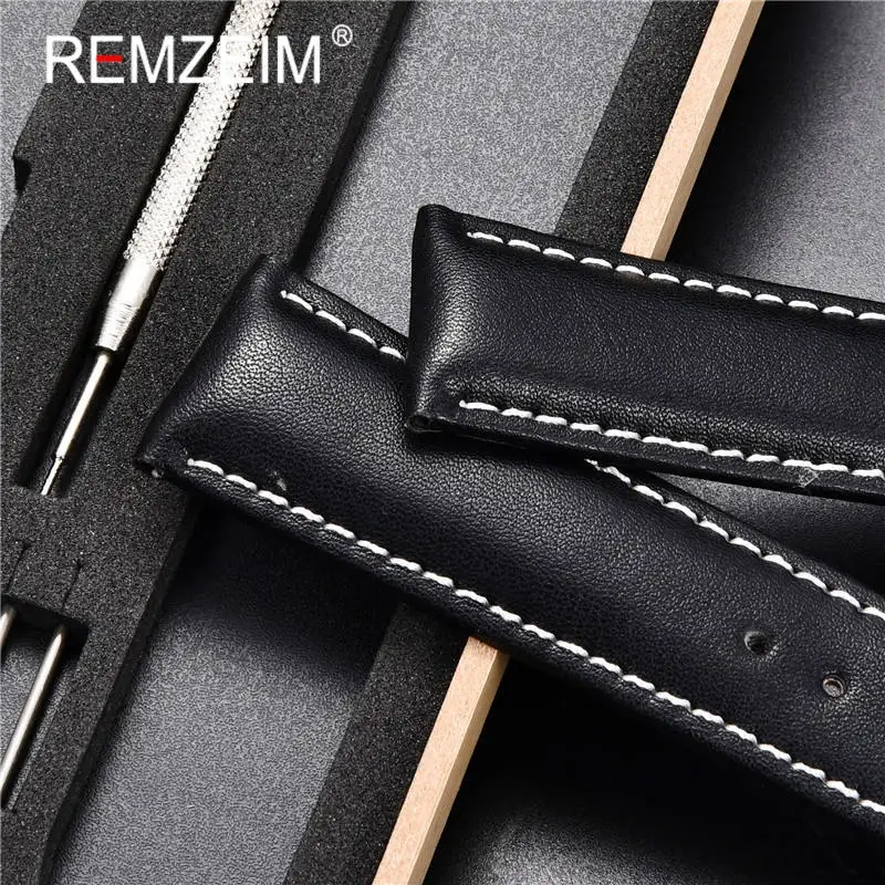 Ремешок REMZEIM из мягкой телячьей кожи для наручных часов автоматическая