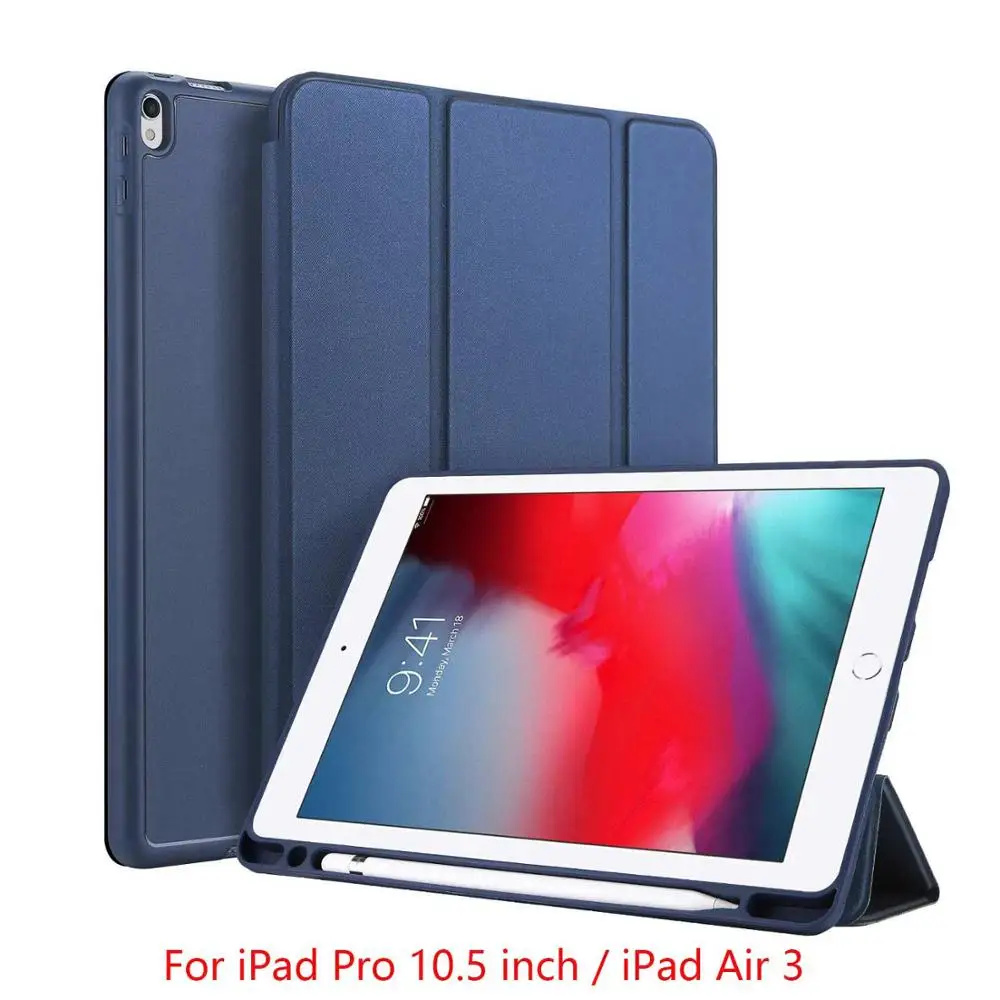 Blue Air 3(Pro 10.5) DUX DUCIS умный чехол для iPad Air PU кожаный флип Мягкий Чехол для iPad 9,7 Pro 10,5 11 12,9 Mini 5+ карандаш держатель - Цвет: Blue Air 3(Pro 10.5)