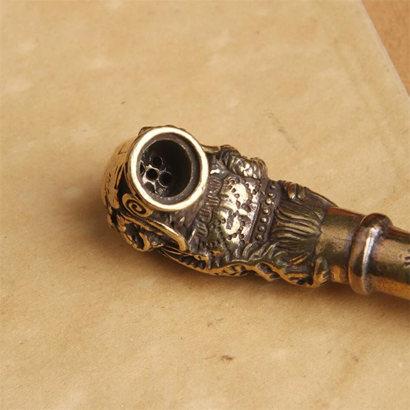 Винтажная латунная курительная трубка изысканный китайский старый антиквариат