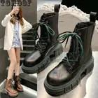 Женские ботинки из натуральной кожи TGHDOF, ботинки на шнуровке с круглым носком, новинка 2021, зимние лаконичные ботинки ручной работы на платформе для отдыха