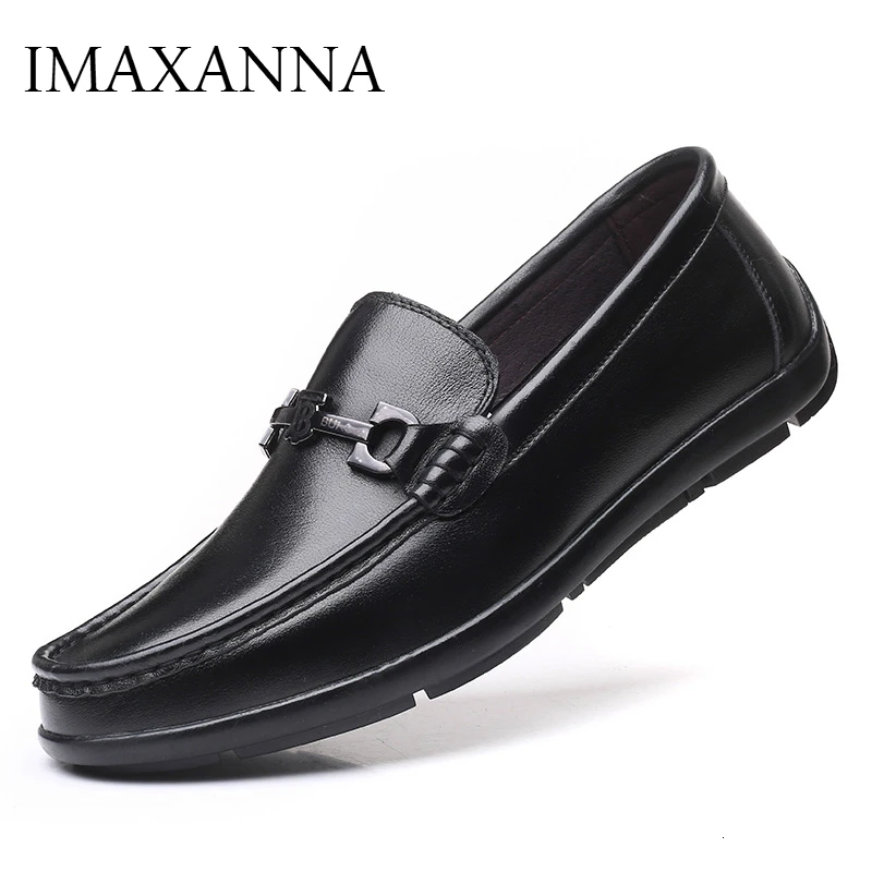 

Мужские мокасины IMAXANNA, из натуральной кожи, повседневные, мягкие, удобные, для вождения