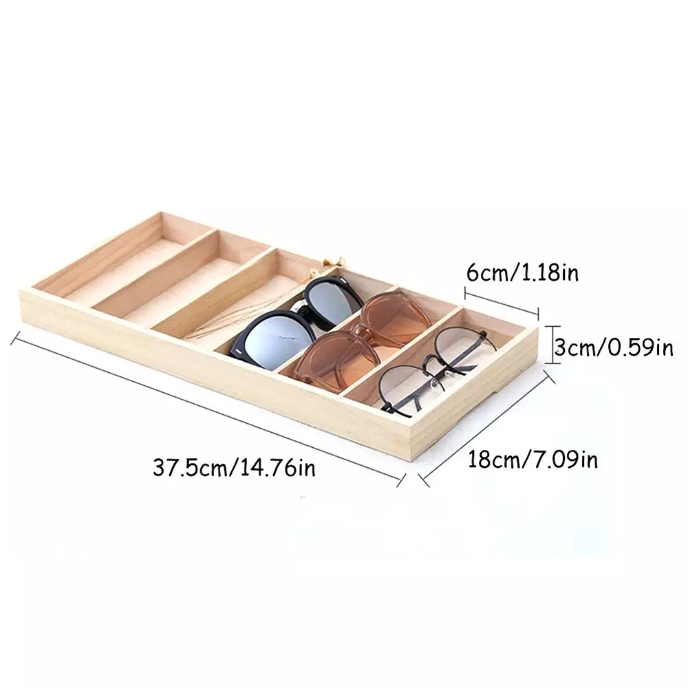 

Modern Wooden 6 Slot Sunglasses Storage Case Glasses Display Box Sunglasses Display Storage Case