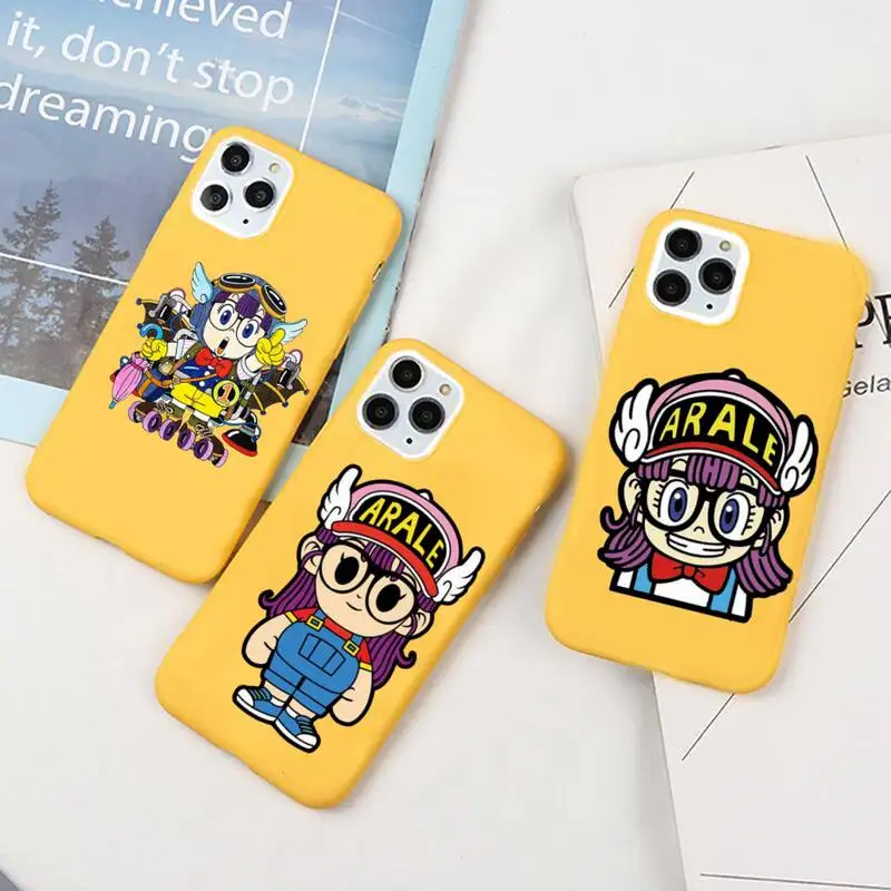 

Anime Dr. Slump Arale Phone Case For IPhone 6 6s 7 8 Plus X Xs Xr Xsmax 11 12 Pro Promax 12mini Candy Yellow Silicone Cover