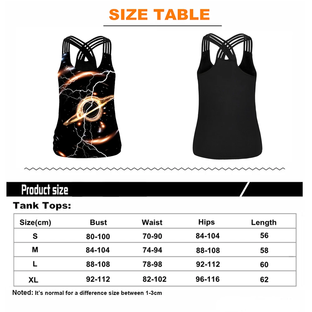 

Women Sport Vest Galaxy 3D Print Yoga Tops Quick Dry Running Shirt Sleeveless Gym Fitness T-shirts Elastic Cross Straps Tank Top