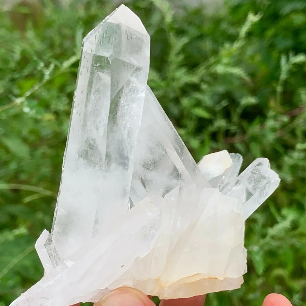 

Natural Clear Phantom Quartz Cluster Beautiful Reiki Healing Energy Crystal