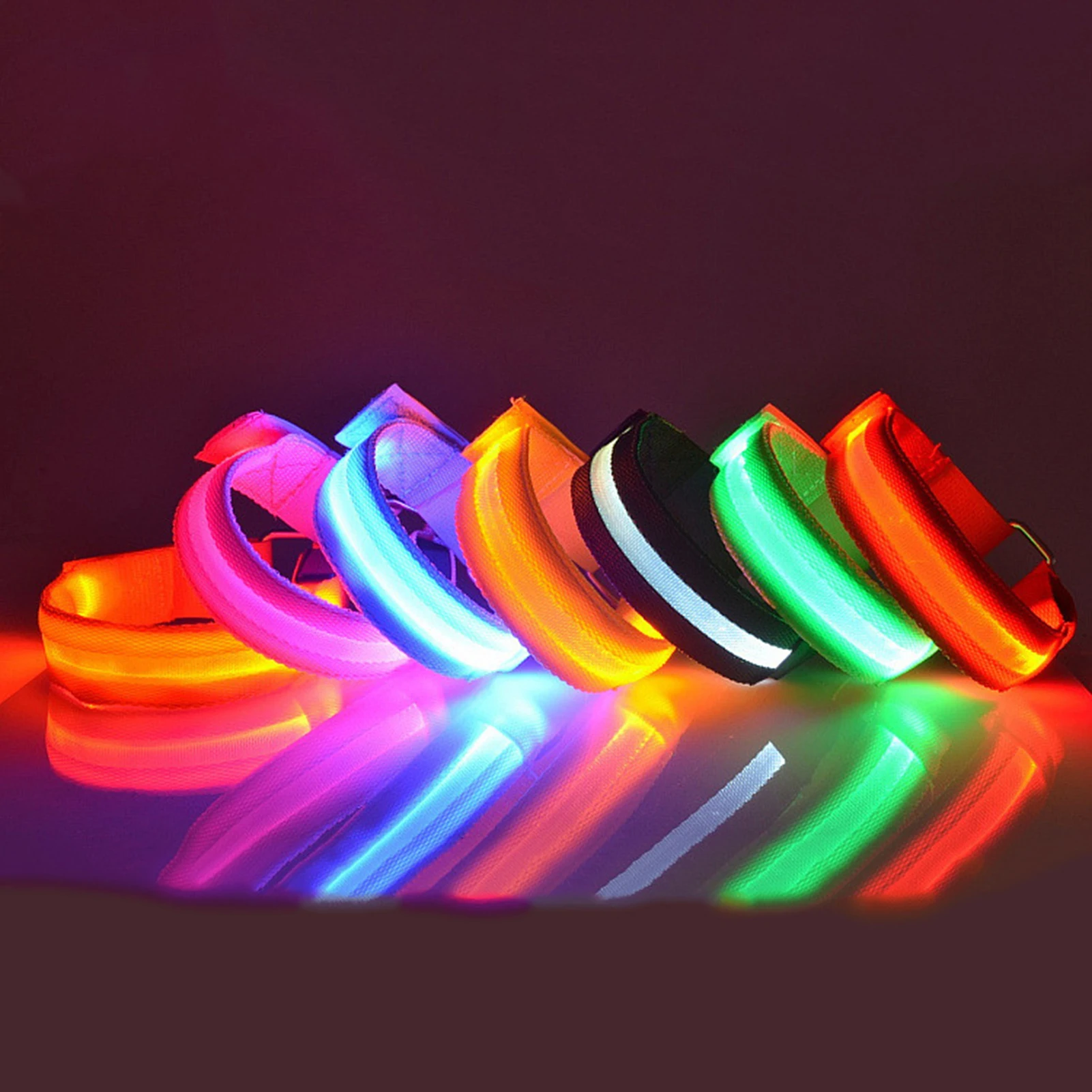 

2Pcs Nylon LED Sports Slap Wrist Strap Band Luminous Toy Wristband Light Flash Bracelet Glowing Armband Party Toy for Children