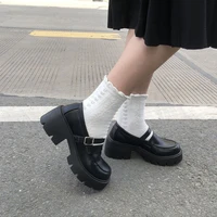 mary jane shoes for women 2021 chunky heels platform ankle strap pumps woman thick bottom lolita shoes japanese high heels
