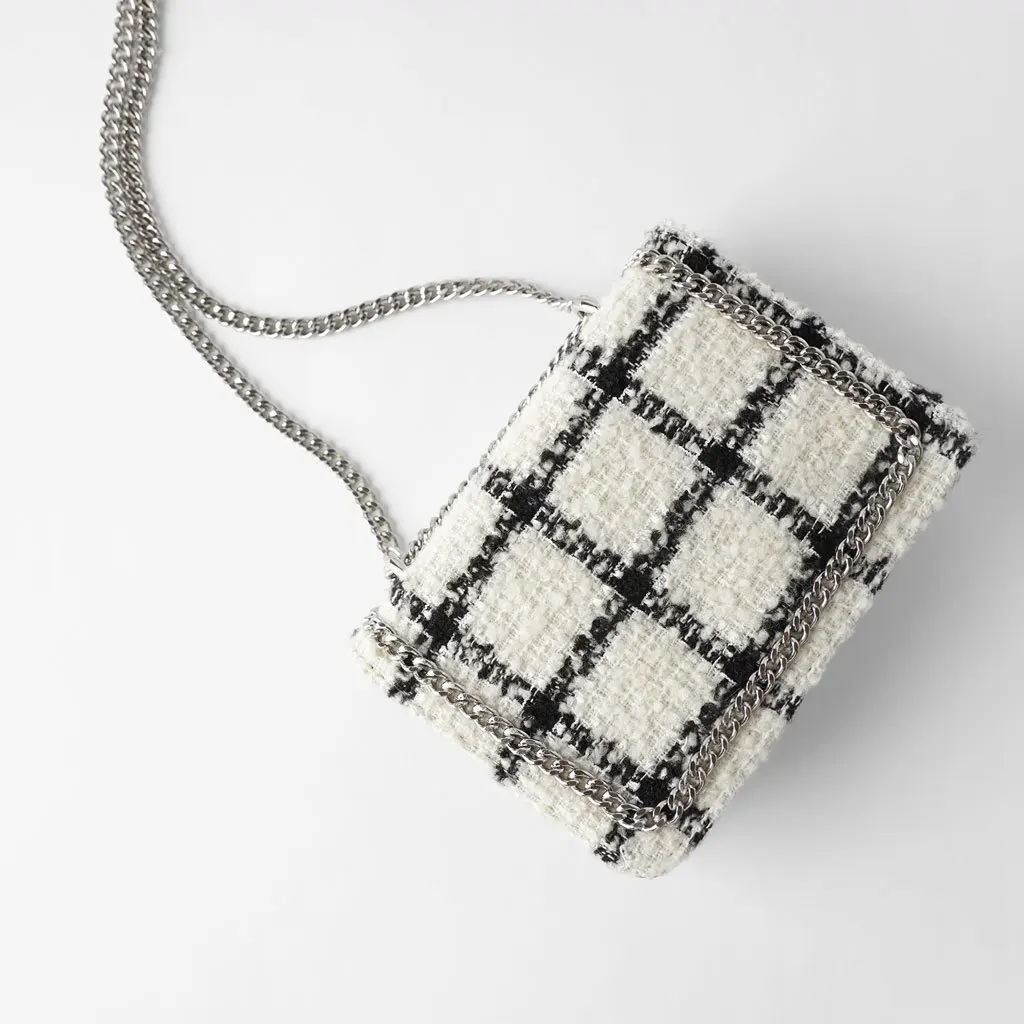 

Fashion New Small PU Bag Women 2020 Woolen Cloth Chain Small Square Bag Autumn And Winter All-match Crossbody Shoulder Bag