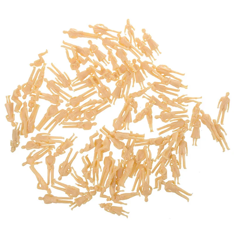 100 шт Неокрашенная модель поезд Люди Цифры масштаб O (от 1 до 50)|Игровые фигурки и