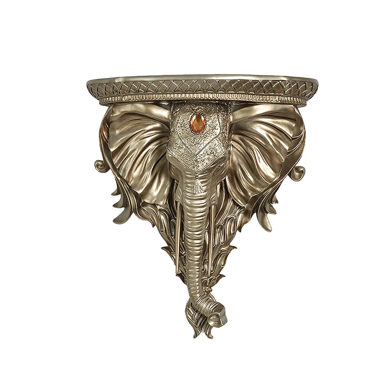 

35cm craft home decoration accessories elephant wall shelf hanging bedroom background wall decorative rack retro pendulum stand