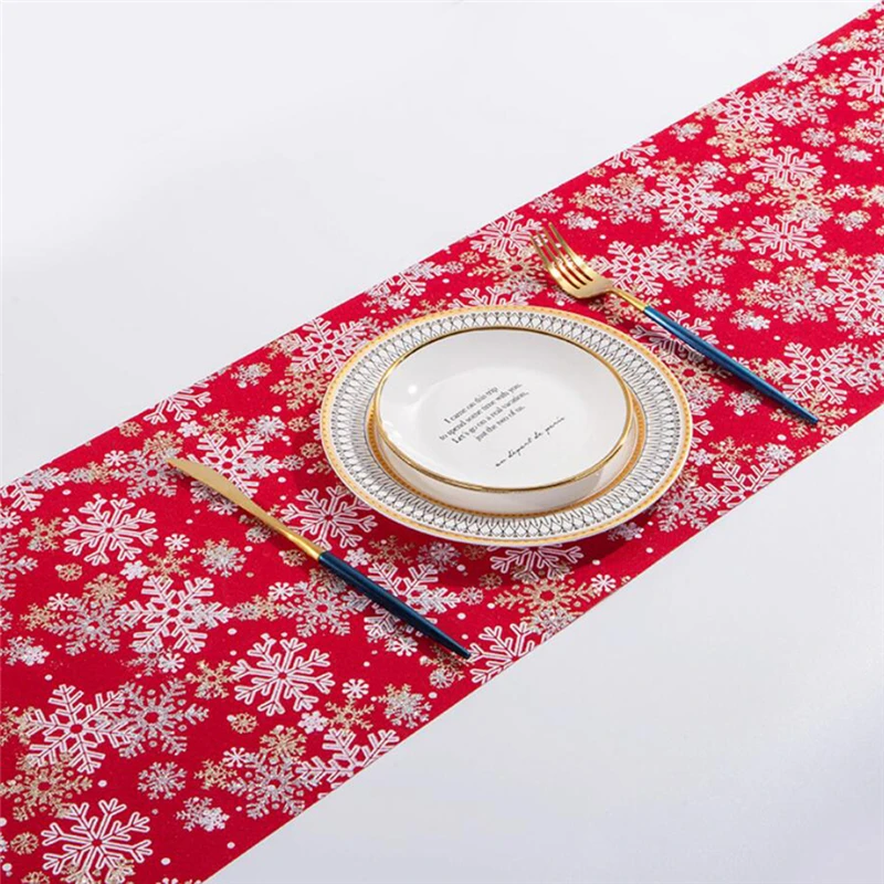 Настольная дорожка декор для дня рождения белая Снежинка Рождественский