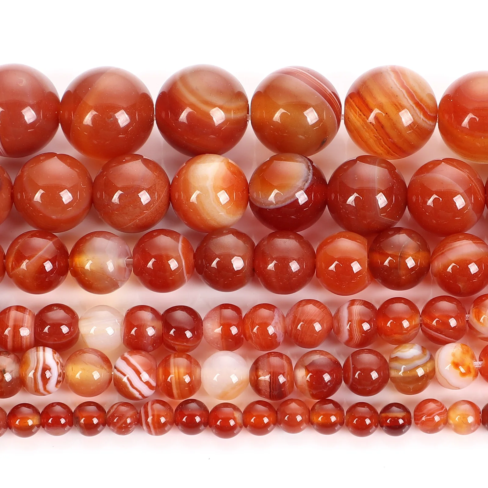 Бусины из натурального камня 4-12 мм с прожилками Агаты | Украшения и аксессуары