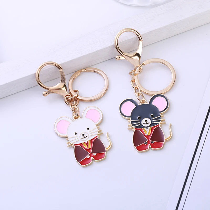 Модный милый металлический брелок-мышь на удачу подвеска в виде сумки животное