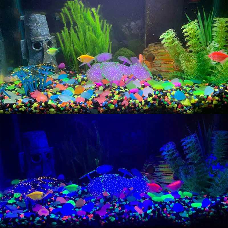 25/50pcs Glow In The Dark Luminous Stones Pebbles Rocks Grass Yard Fish Tank Walkway Home Decor Indoor Outdoor Garden Decoration - купить по